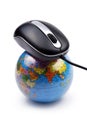 Mouse and globe Royalty Free Stock Photo