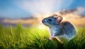 mouse on the grass, AI generated Royalty Free Stock Photo