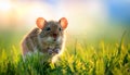 mouse on the grass, AI generated Royalty Free Stock Photo