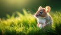 mouse on the grass, AI generated Royalty Free Stock Photo