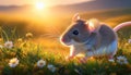 mouse on the grass, AI generated Royalty Free Stock Photo