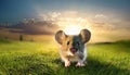 mouse on the grass, AI generated Royalty Free Stock Photo