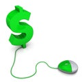 Mouse Green Dollar Royalty Free Stock Photo