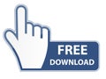 Mouse hand cursor on free download button vector Royalty Free Stock Photo