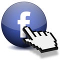 Mouse Hand Press Facebook Button Royalty Free Stock Photo