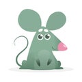 Happy cartoon mouse talking. Vector illustration isolated.