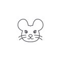 Mouse head vector line icon, sign, illustration on background, editable strokes Royalty Free Stock Photo