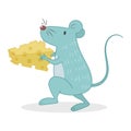 A Mouse Carrying Cheese Royalty Free Stock Photo