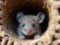 a mouse in a hole Royalty Free Stock Photo