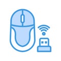 Mouse icon in blue style about internet of things for any projects Royalty Free Stock Photo