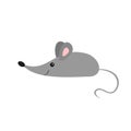 Mouse icon. Cute cartoon character. Baby animal collection. Education cards for kids Isolated White background Flat design