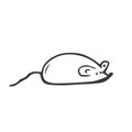 Mouse icon doodle. Vector illustration of a mouse or a toy for a cat Royalty Free Stock Photo