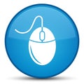 Mouse icon special cyan blue round button Royalty Free Stock Photo
