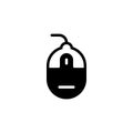 Black solid icon for Mouse, wireless and computer Royalty Free Stock Photo