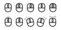 mouse input set collection from left right click scroll down up tap press hand gesture