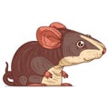 A Mouse, isolated vector illustration. A cute cartoon picture of a curious rat. An animal sticker. Simple drawing of a rodent Royalty Free Stock Photo