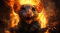 Fiery Rat: Hyper-detailed Hd Images Of Whimsical Creatures In Tenebrism Style Royalty Free Stock Photo