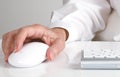 Mouse Keyboard Hand Desk Royalty Free Stock Photo