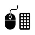 Mouse and Keyboard Solid Icon Representing Tech Tools Royalty Free Stock Photo