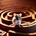 Mouse lost in maze, being trained to find a solution and exit