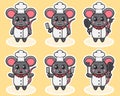 Vector illustration of cute Mouse Chef cartoon Royalty Free Stock Photo