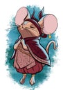 mouse monk doing magic in loose clothes