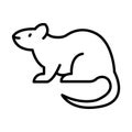 Mouse Outline Icon Animal Vector Royalty Free Stock Photo