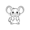 Mouse outline sketch vector. Mousy silhouette