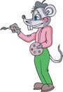 Mouse painter cartoon