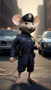 Mouse on Patrol: A Furry Sentinel of Law and Order Royalty Free Stock Photo