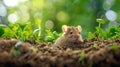 The mouse peeking out.AI generated image Royalty Free Stock Photo