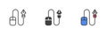 Mouse with pen tool icon set pack line, solid, filled outline, different style Royalty Free Stock Photo