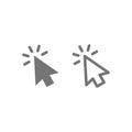 Mouse pointer arrow click line and fill vector icon set Royalty Free Stock Photo
