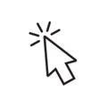 Mouse pointer arrow clicked or cursor click line art icon for apps and websites Royalty Free Stock Photo