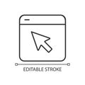 Mouse pointer on browser window linear icon Royalty Free Stock Photo