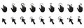 Mouse Pointer Gesture, Hand Slide Left and Right Black Solid Pictogram. Hand Finger Touch, Swipe and Drag Silhouette