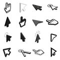 Mouse pointer icons set, isometric 3d style Royalty Free Stock Photo