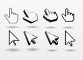 Mouse pointer set computer cursor icon finger Royalty Free Stock Photo