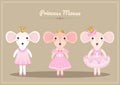 Cute cartoon baby mouse princess collection