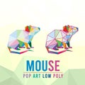 MOUSE RAT ANIMAL PET CHINESE ZODIAC SHIO YEAR POP ART LOW POLY LINE LOGO ICON SYMBOL Royalty Free Stock Photo