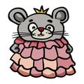 Rodent royal. Queen or princess. Cartoon vector. Vector illustration Royalty Free Stock Photo