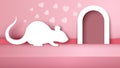 Mouse, rat white paper illustration. Royalty Free Stock Photo