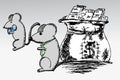 Mouse and Sack of Dollar Royalty Free Stock Photo