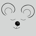 Mouse sleep cute funny cartoon head Royalty Free Stock Photo