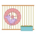 A Mouse Sleeping in Running Wheel