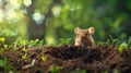 The mouse on soil.AI generated image Royalty Free Stock Photo