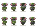 Vector illustration of Mouse Soldier set