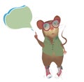 Mouse with speaking or think bubble