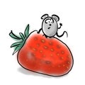 Mouse and strawberry