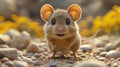 Mouse Superhero on  Background - Flat Design Royalty Free Stock Photo